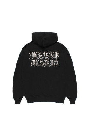 WASHED MIDDLE WEIGHT PULLOVER HOODED SWEAT SHIRT / BLACK (26SS-WMC-SS05)