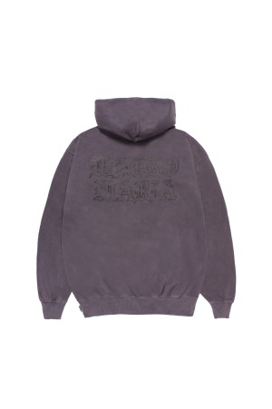 WASHED MIDDLE WEIGHT PULLOVER HOODED SWEAT SHIRT / PURPLE (26SS-WMC-SS05)