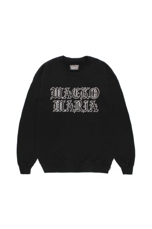 WASHED MIDDLE WEIGHT CREW NECK SWEAT SHIRT / BLACK (26SS-WMC-SS06)