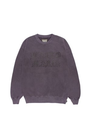 WASHED MIDDLE WEIGHT CREW NECK SWEAT SHIRT / PURPLE (26SS-WMC-SS06)