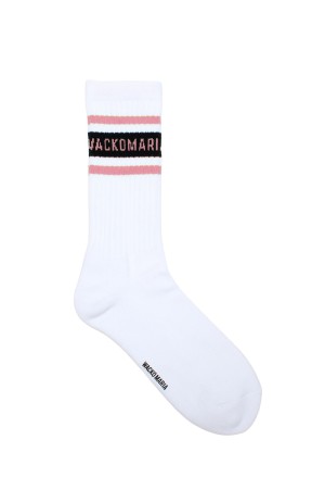 SKATER SOCKS ( TYPE-2 ) / WHITE-PINK (26SS-WMA-SO02)