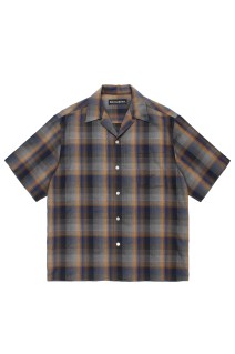 OMBRE CHECK OPEN COLLAR SHIRT S/S ( TYPE-1 ) / BLUE (26SS-WMS-OC09)
