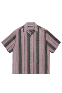 OMBRE STRIPED OPEN COLLAR SHIRT S/S / PINK (26SS-WMS-OC12)