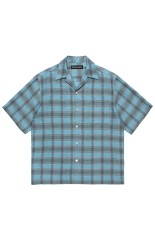 OMBRE CHECK OPEN COLLAR SHIRT S/S ( TYPE-3 ) / BLUE (26SS-WMS-OC14)