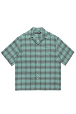 OMBRE CHECK OPEN COLLAR SHIRT S/S ( TYPE-3 ) / GREEN (26SS-WMS-OC14)