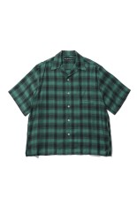 OMBRE CHECK OPEN COLLAR SHIRT S/S ( TYPE-3 ) / GREEN (26SS-WMS-OC14)