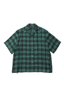 OMBRE CHECK OPEN COLLAR SHIRT S/S ( TYPE-3 ) / GREEN (26SS-WMS-OC14)