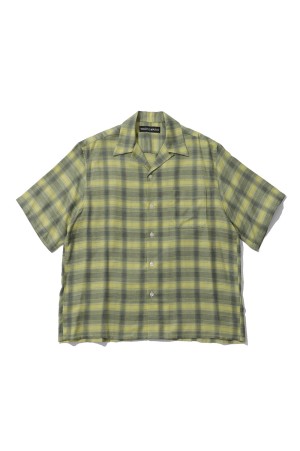 OMBRE CHECK OPEN COLLAR SHIRT S/S ( TYPE-3 ) / YELLOW (26SS-WMS-OC14)
