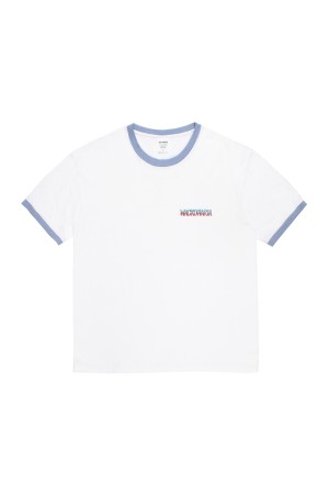 RINGER T-SHIRT / WHITE-PURPLE (26SS-WMT-RG01)