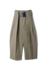 High Waist Belt Tuck Pant - KHAKI (31261465103)