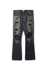 Distressed Slim Bootcut Jeans - BLACK (G16PT040)