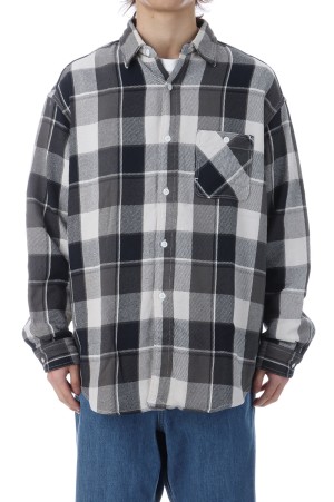 Flannel Plaid Field Shirt - Black (N26SG011)