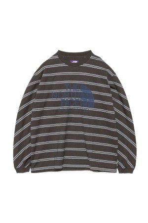 Field Long Sleeve Striped Tee - Charcoal (N26ST027)