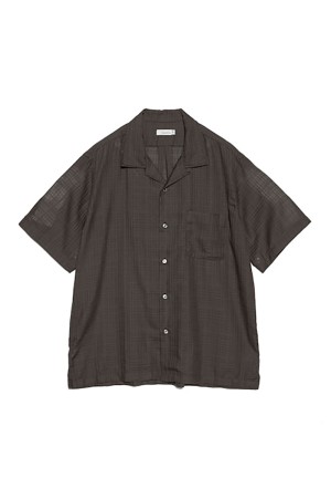 Open Collar Panama S/S Shirt - Charcoal (S26SG066)