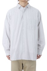 Regular Collar Stripe Wind Shirt - Gray (S26SG086)