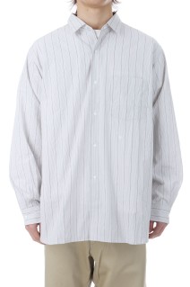 Regular Collar Stripe Wind Shirt - Gray (S26SG086)