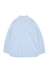 Regular Collar Stripe Wind Shirt - Sax (S26SG086)
