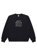 RHINESTONED OG LABEL CREW SWEAT - BLACK (BEPSS26CS16)