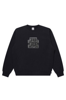 RHINESTONED OG LABEL CREW SWEAT - BLACK (BEPSS26CS16)