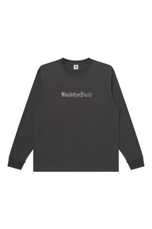 RHINESTONED OE LOGO L/S TEE - CHARCOAL (BEPSS26LT01)