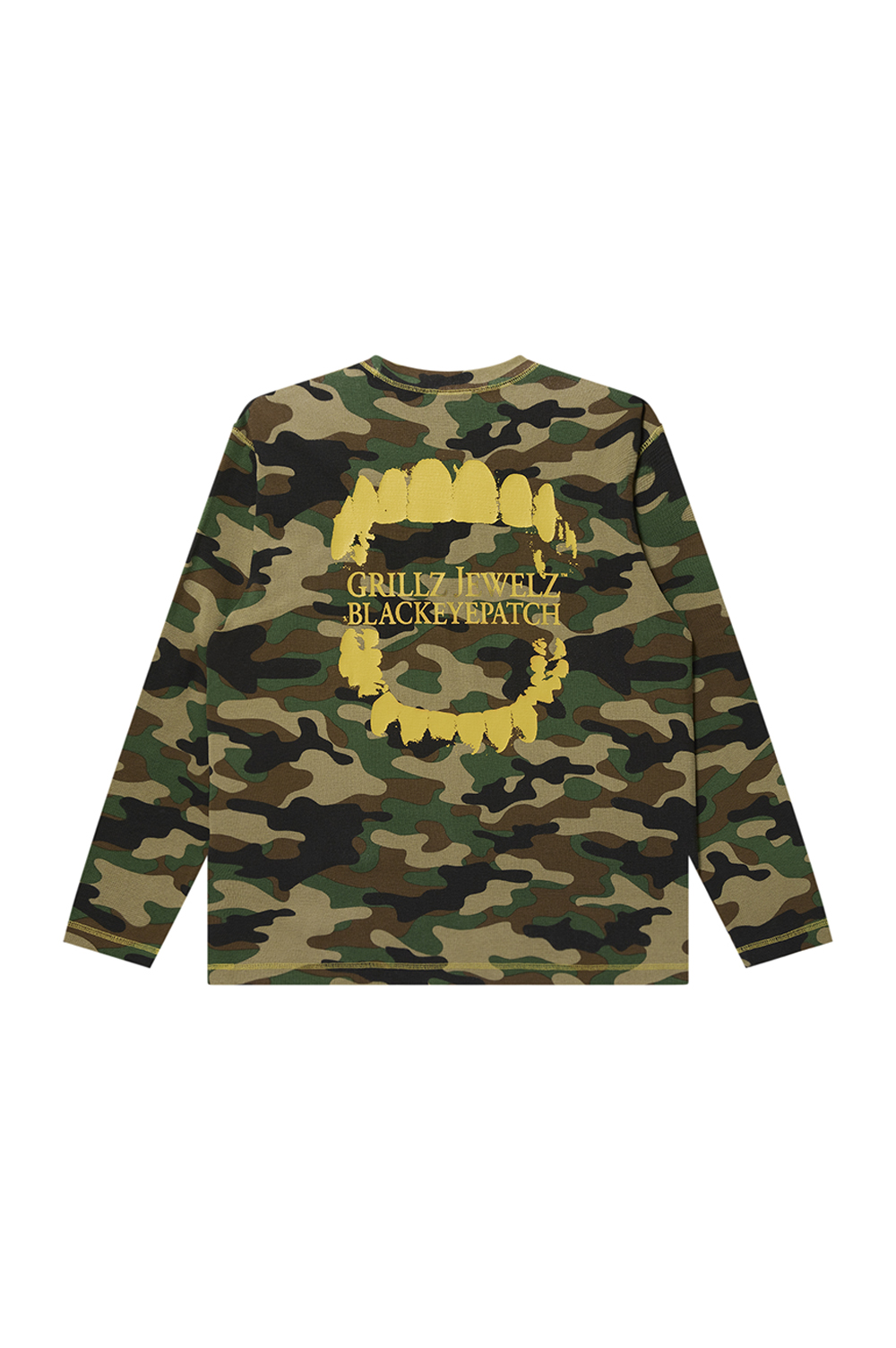 GRILLZ JEWELZ GOLDTEETH THERMAL L/S TEE - WOODLAND CAMO