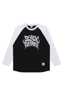 GRINDCORE LOGO RAGLAN L/S TEE - BLACK / WHITE (BEPSS26LT10)