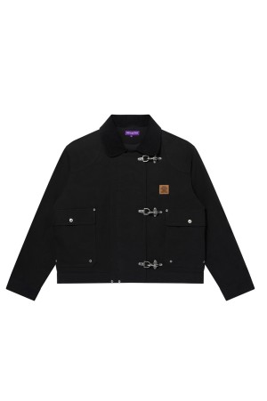 OG LEATHER PATCHED FIREMAN DUCK JACKET - BLACK (BEPSS26OT07)