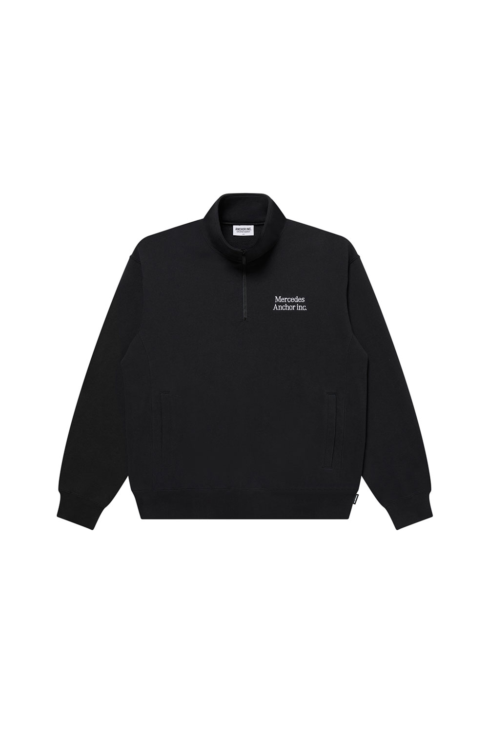 BASIC AND　ACCENT ジップアップスウェット ブラック HALF-ZIP SWEAT - BLACK (ANCSS26CS04) | セレクトショップ