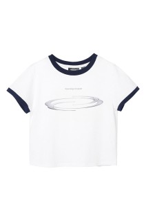 W Identity Ringer T Shirt - WHITE (FWSWCTA304MWHA)