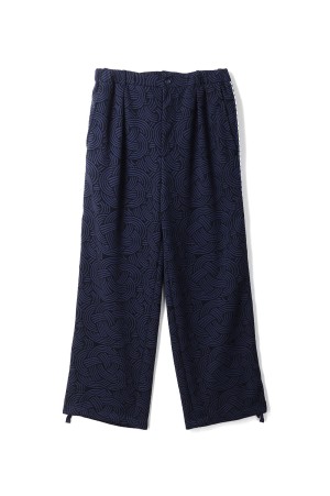 Mizu-hiki Knit Jacquard Side Line Pants - DARK NAVY (1018875)