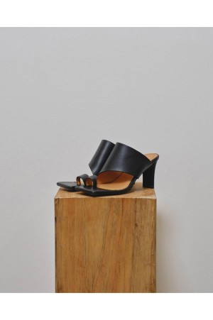Square Leather Sandals -BLACK(12611021)
