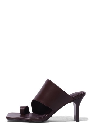 Square Leather Sandals -BURGUNDY (12611021)