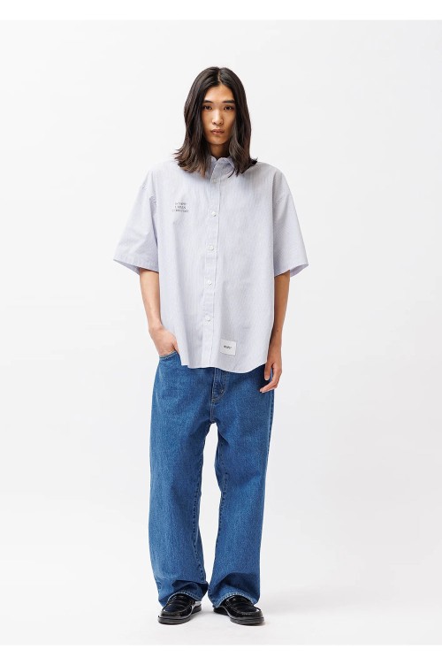 TXT 01 SS / CTPL. BROADCLOTH. TEXTILE / BLUE (261TQDT-SHM05