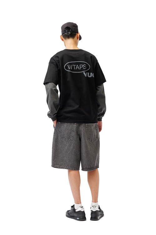 BLUES STRAIGHT SHORTS / COTTON. DENIM / BLACK (261WVDT-PTM08