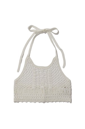 Crochet Knit Bustier -WHITE (12610526)