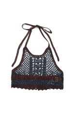 Crochet Knit Bustier -NAVY (12610526)