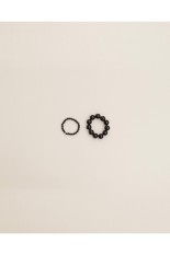 2set Orb Stone Ring -BLACK (12610908)
