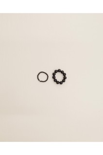 2set Orb Stone Ring -BLACK (12610908)