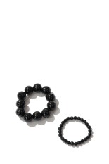 2set Orb Stone Ring -BLACK (12610908)