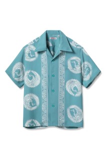 ORIENTAL BORDER S/S RAYON HAWAIIAN SHIRT - BLACK (SS39629)