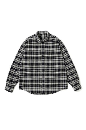 Vintage Cotton Silk Nep Twill Check Shirts - NAVY (26AAP-02-08)