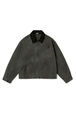 Vintage Black Chambray Work Jacket - GRAY (26AAP-01-60)