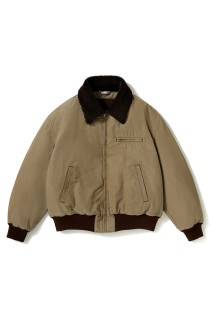 Vintage Washed Wool Flight Jacket - BEIGE (26AAP-01-64)