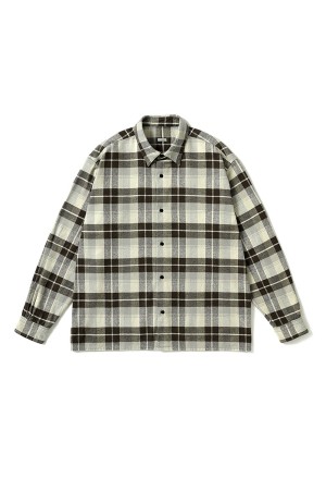 Vintage Cotton Silk Nep Twill Check Shirts - GRAY (26AAP-02-09)
