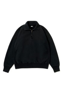 Vintage Half Zip Sweatshirt - BLACK (26AAP-05-12)