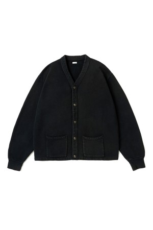 Vintage Sweat Cardigan - BLACK (26AAP-05-14)