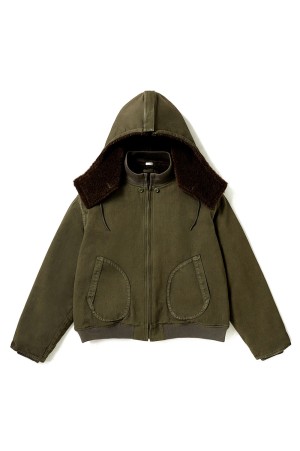 Vintage WW2 US Navy Deck Hooded Jacket - OLIVE (26AAP-01-67)