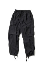 SELVEDGE OXFORD EASY CARGO PANTS - BLACK (GL42619)