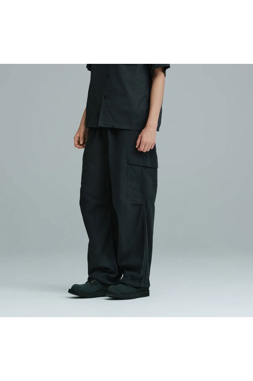 SELVEDGE OXFORD EASY CARGO PANTS - BLACK (GL42619) | セレクト