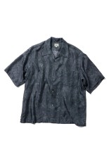 PAISLEY PATTERN SILK TWILL S/S OPEN T-SHIRTS - BLACK (GL39651)
